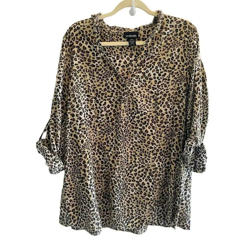 Lane Bryant Leopard Cheetah Print Tunic top Shirt Women’s Plus Size 18/20